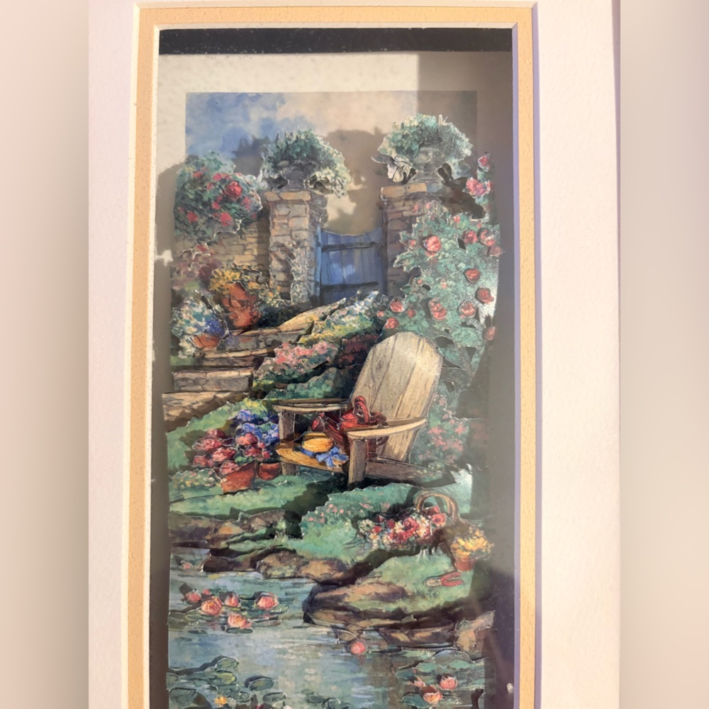 3D Garden Scene Framed Art